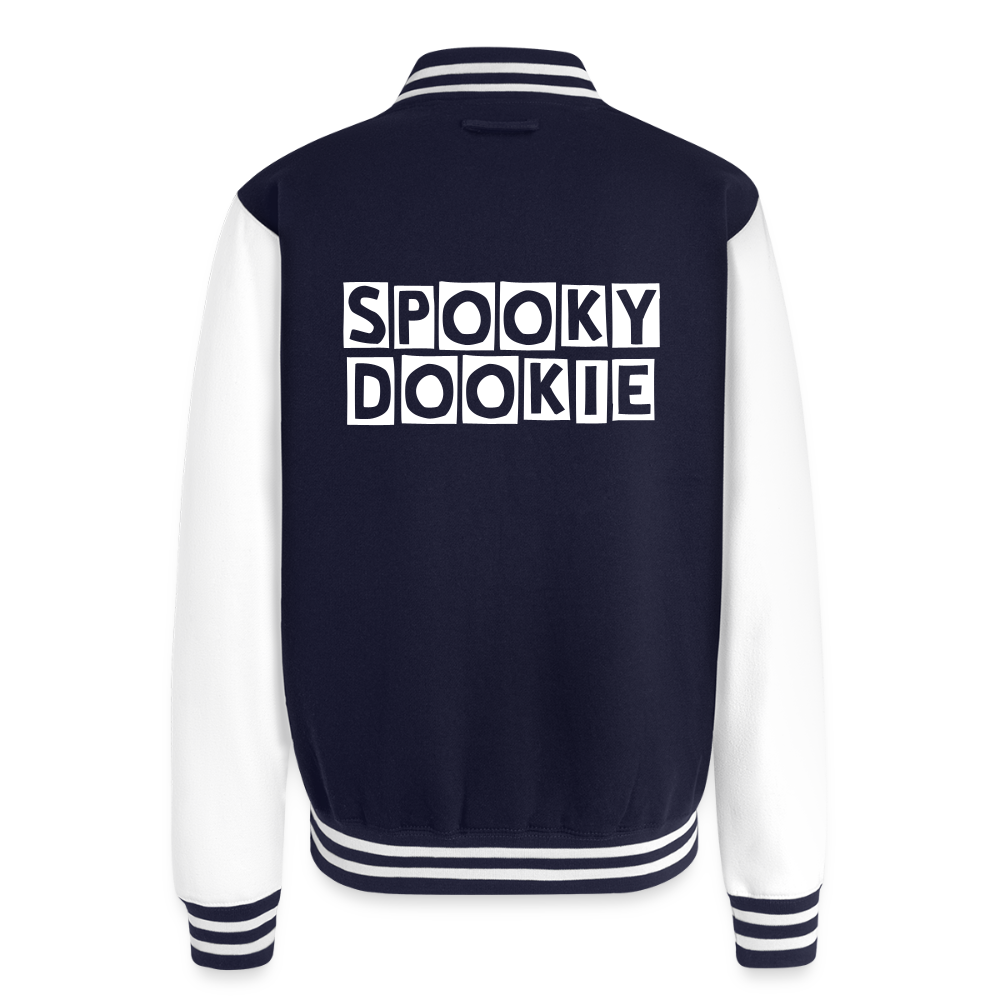 SPOOKY DOOKIE - Just Hoods Heavyweight Letterman Jacket - navy/white