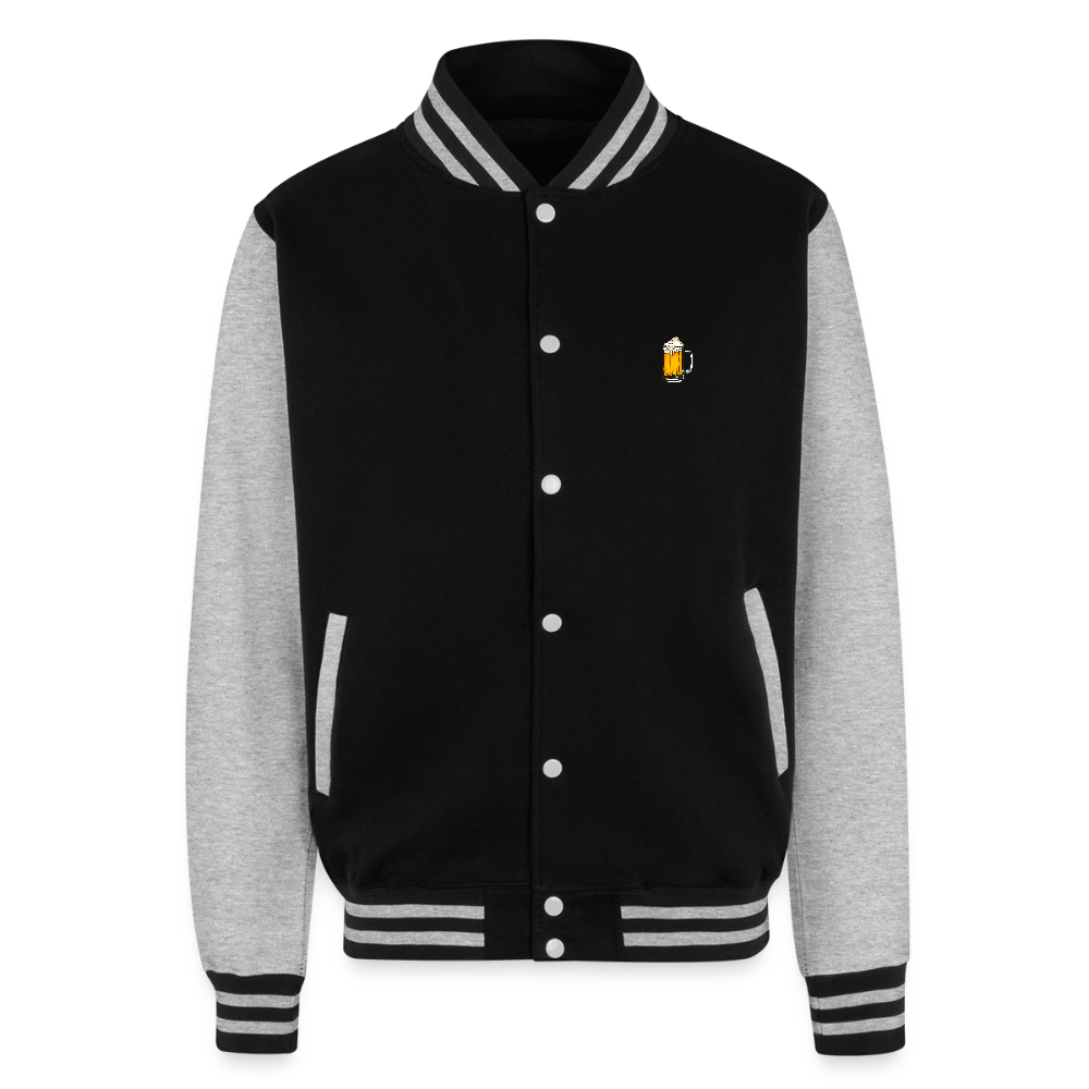 BAD NEWS FOR BEERS - Just Hoods Heavyweight Letterman Jacket - black/heather grey