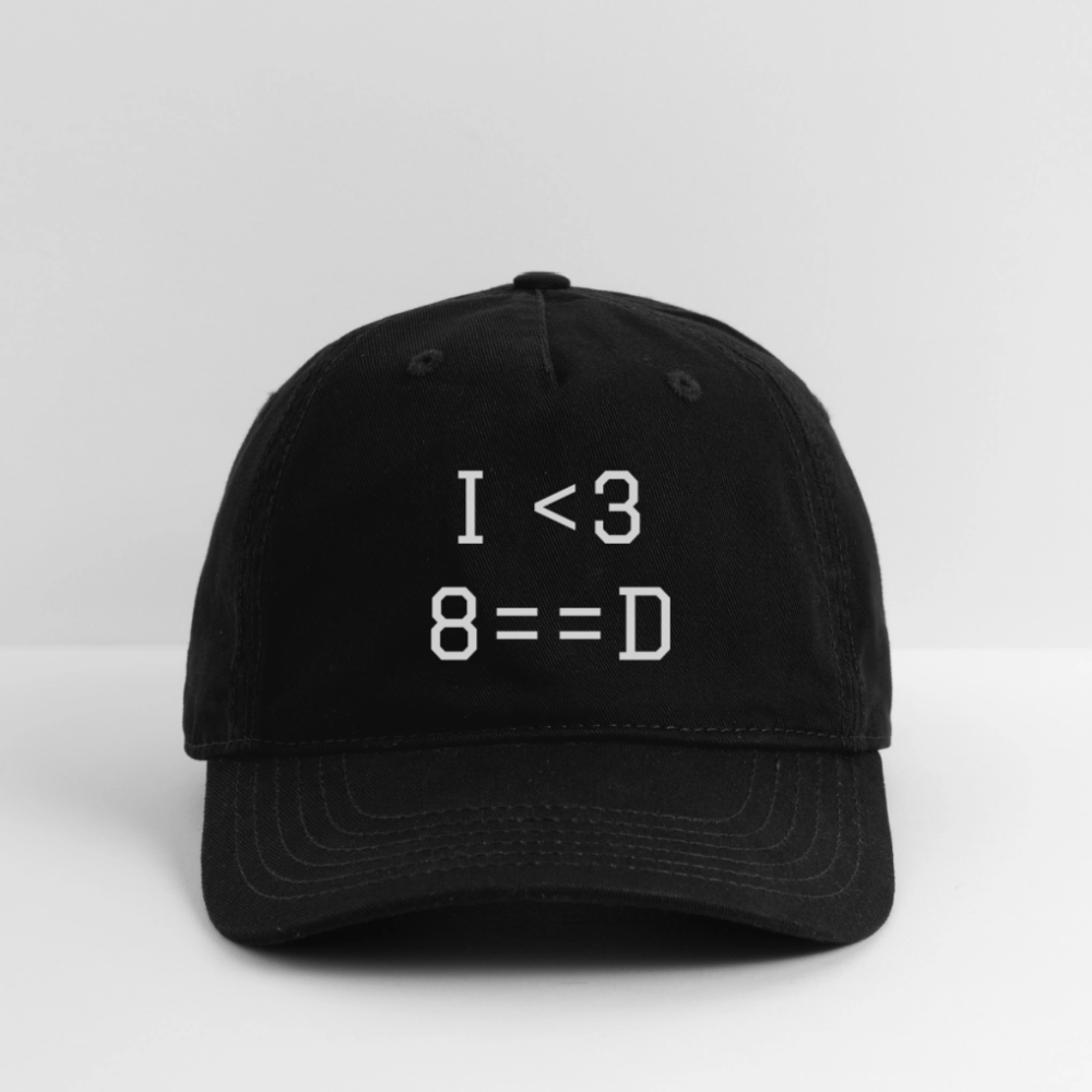 I <3 8==D - Organic Baseball Cap - black