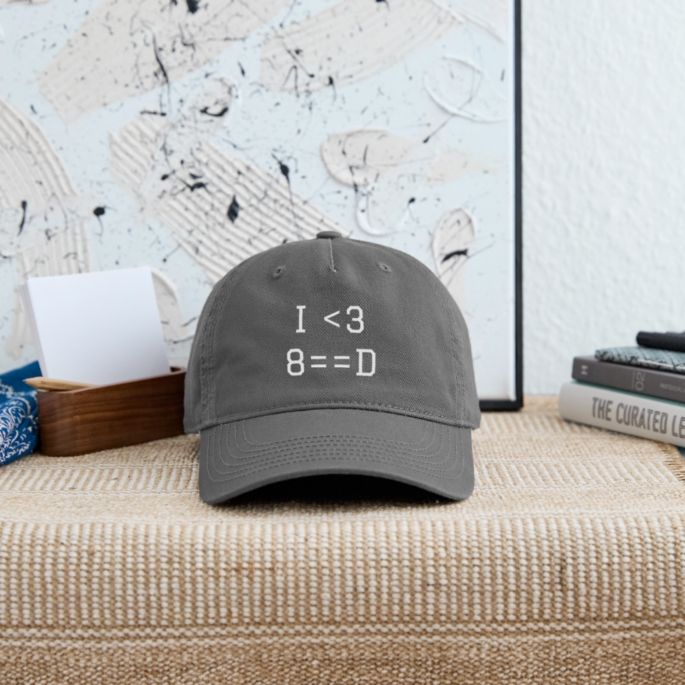 I <3 8==D - Organic Baseball Cap - charcoal