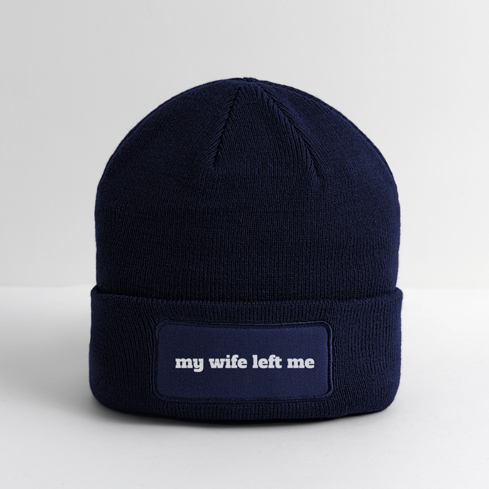 My wife left me - Patch Beanie - navy