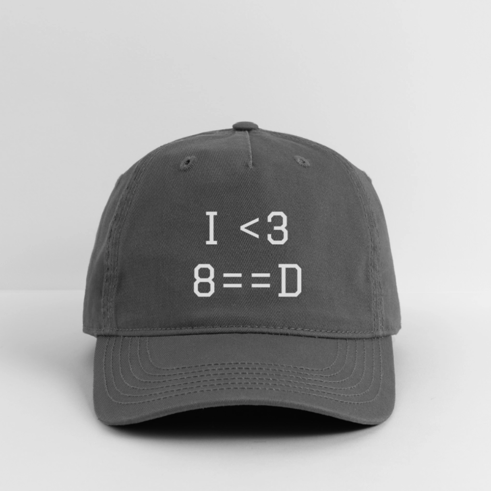 I <3 8==D - Organic Baseball Cap - charcoal