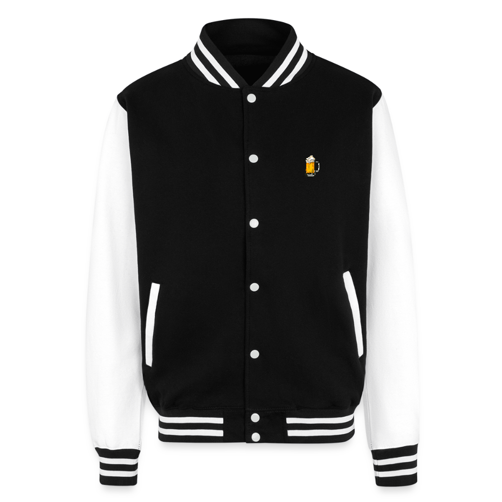 BAD NEWS FOR BEERS - Just Hoods Heavyweight Letterman Jacket - black/white
