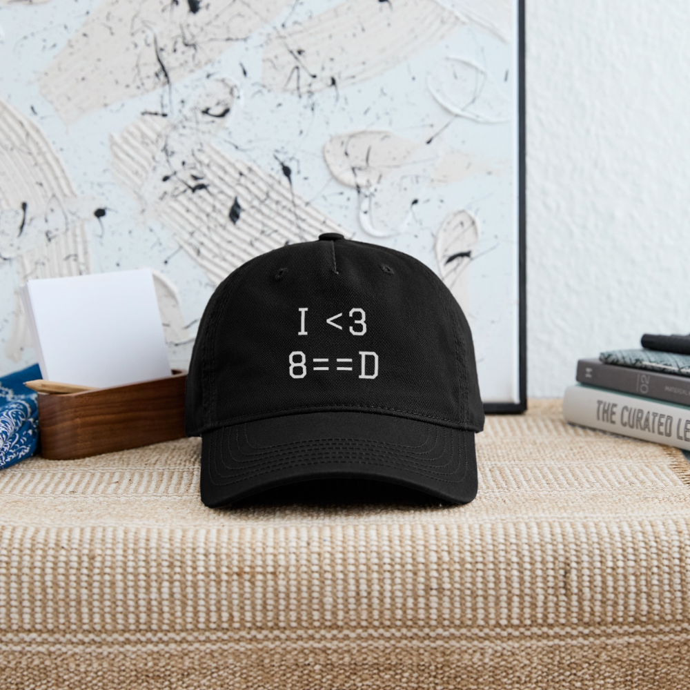 I <3 8==D - Organic Baseball Cap - black