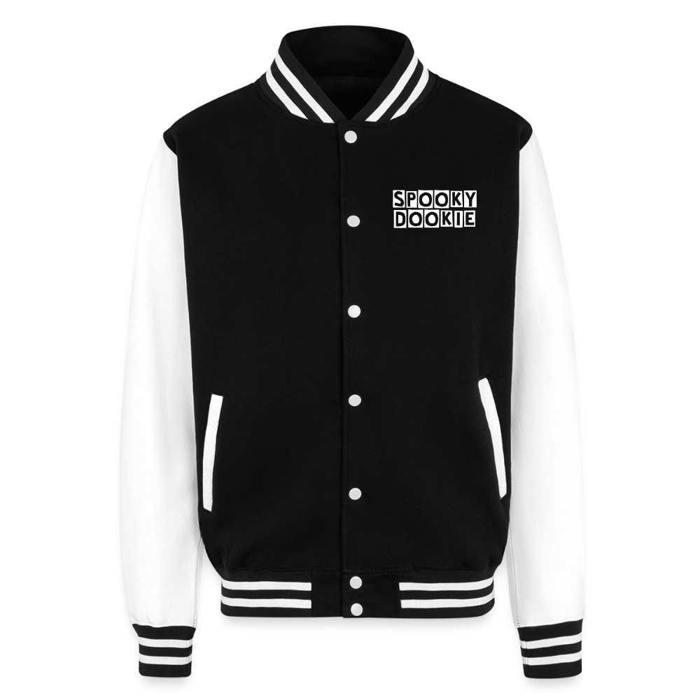 SPOOKY DOOKIE - Just Hoods Heavyweight Letterman Jacket - black/white