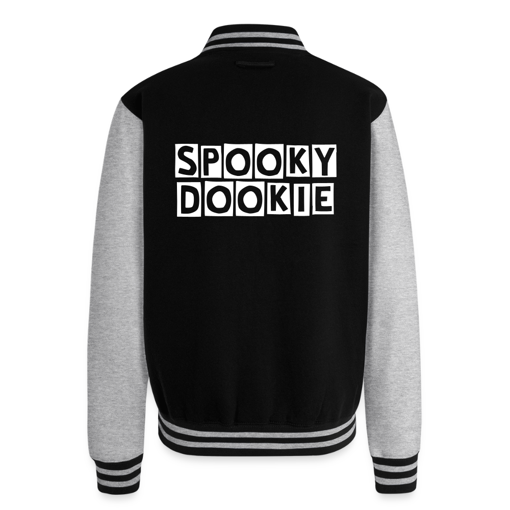 SPOOKY DOOKIE - Just Hoods Heavyweight Letterman Jacket - black/heather grey