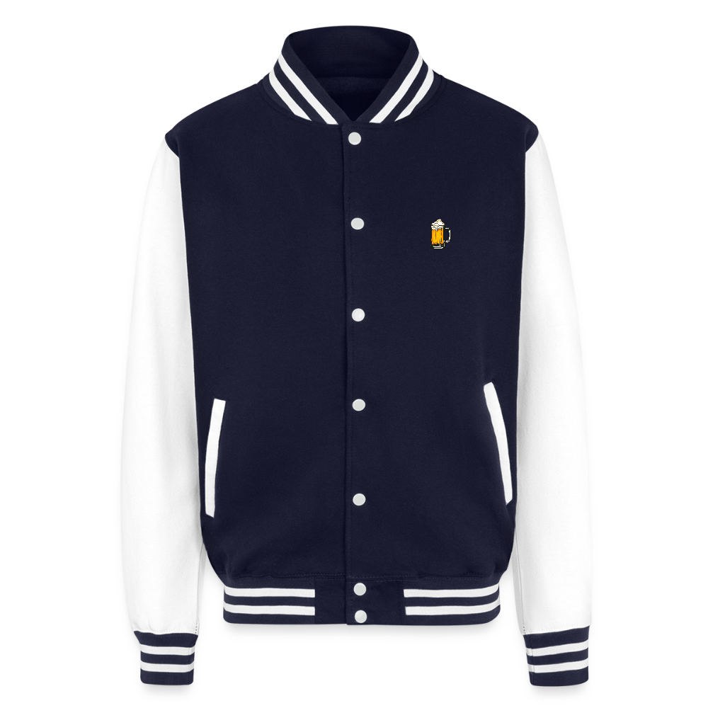 BAD NEWS FOR BEERS - Just Hoods Heavyweight Letterman Jacket - navy/white