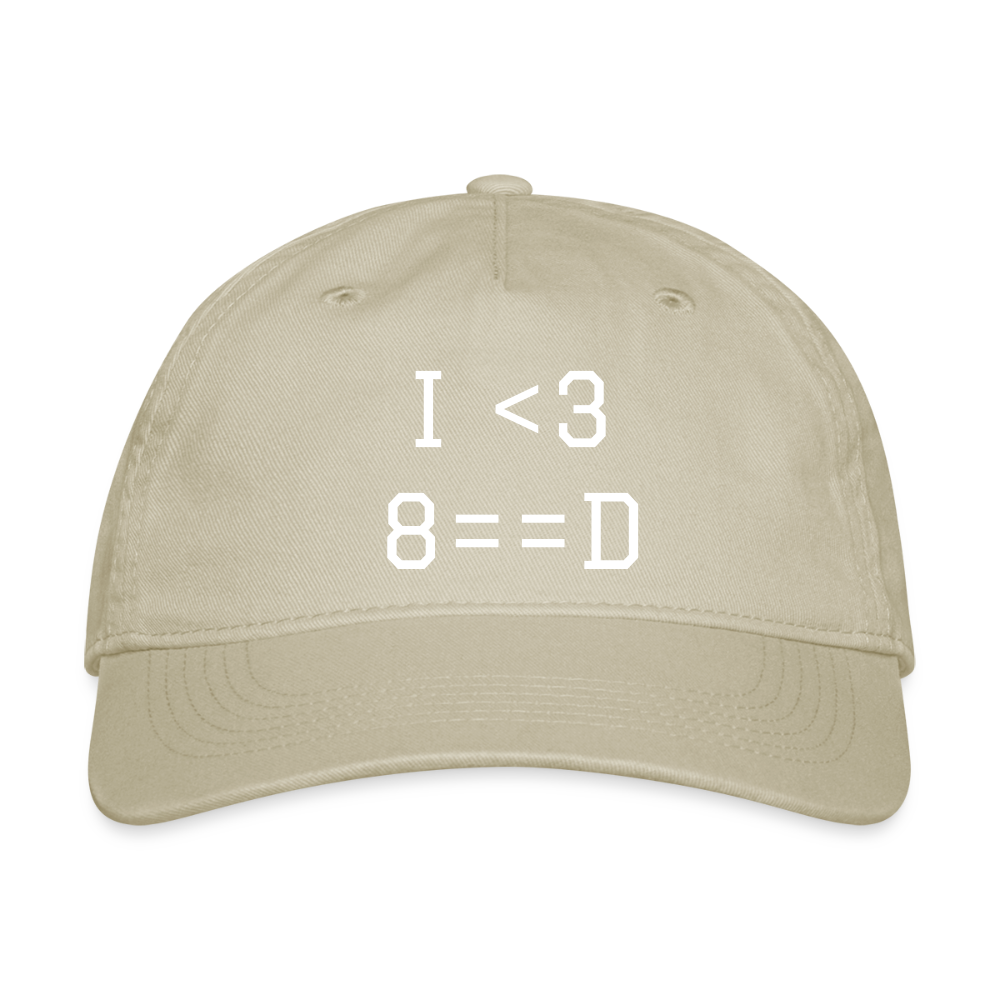 I <3 8==D - Organic Baseball Cap - khaki