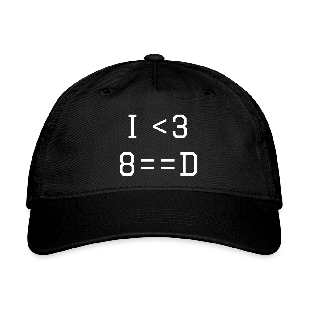 I <3 8==D - Organic Baseball Cap - black
