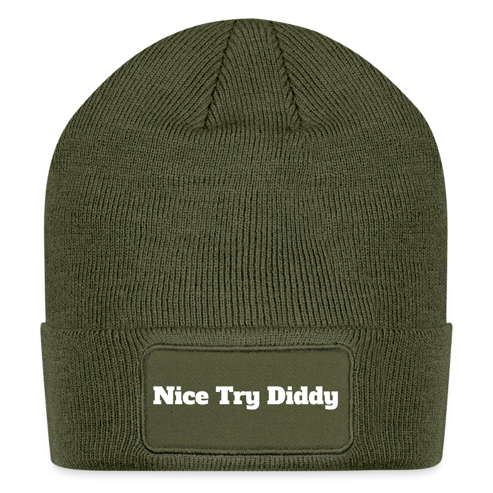 Nice Try Diddy - Patch Beanie - olive