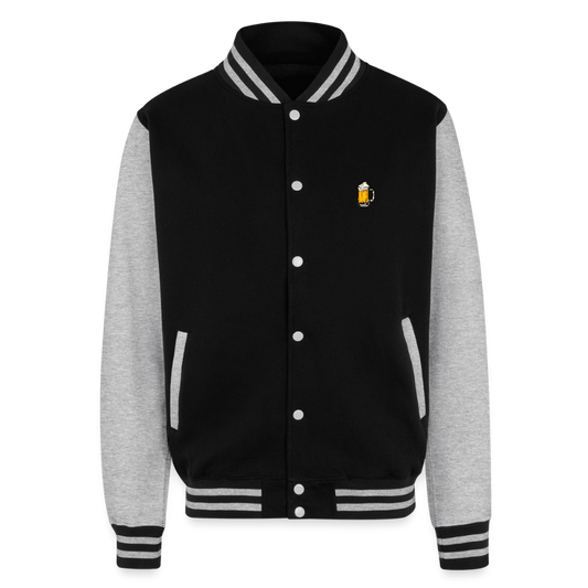 BAD NEWS FOR BEERS - Just Hoods Heavyweight Letterman Jacket - black/heather grey