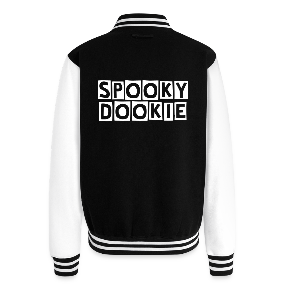SPOOKY DOOKIE - Just Hoods Heavyweight Letterman Jacket - black/white