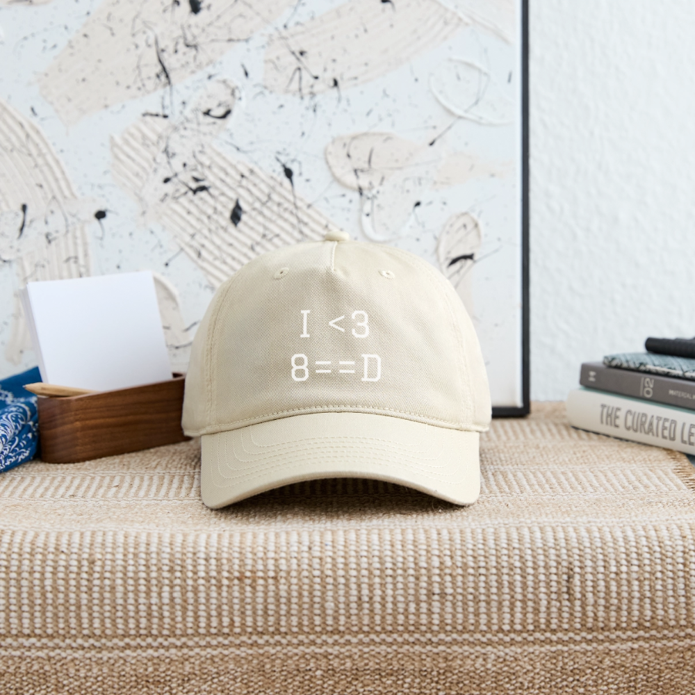 I <3 8==D - Organic Baseball Cap - khaki