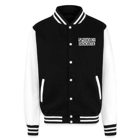 SPOOKY DOOKIE - Just Hoods Heavyweight Letterman Jacket - black/white
